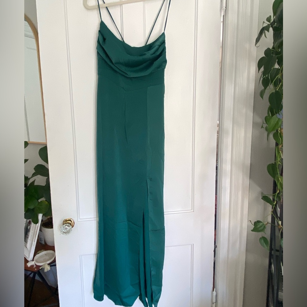Hello Molly Teal Satin Midi Dress